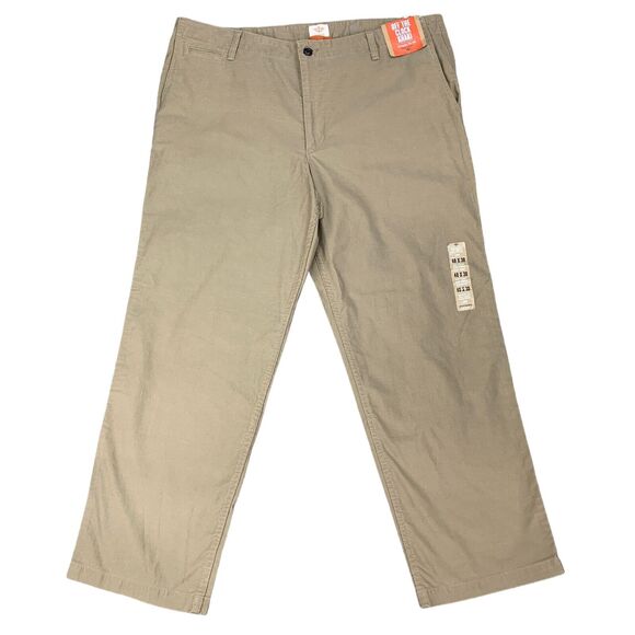 Dockers Pants Mens 40 Tan Straight Fit Off The Clock Khaki Flat Front Cotton - Picture 1 of 14